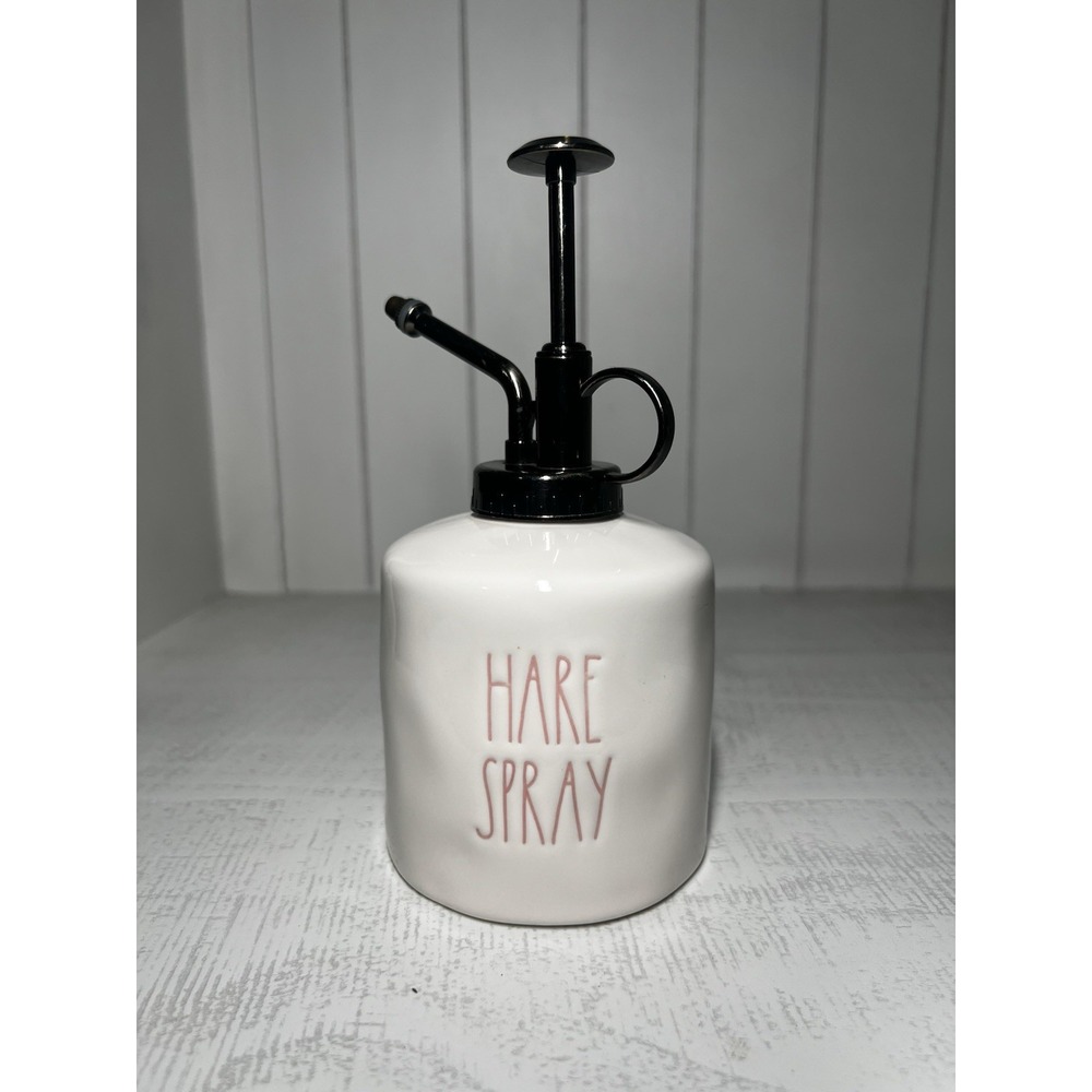 Ceramic Hare Bunny Design Spray Bottle, White, Pink & Black, Metal Details